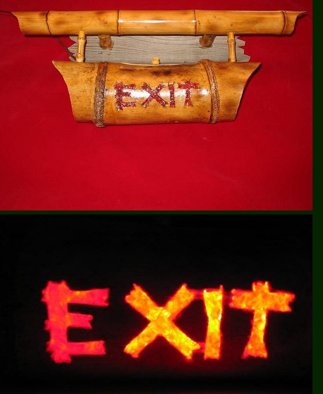 Bamboo exit sign