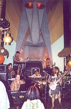 A band at the fireplace