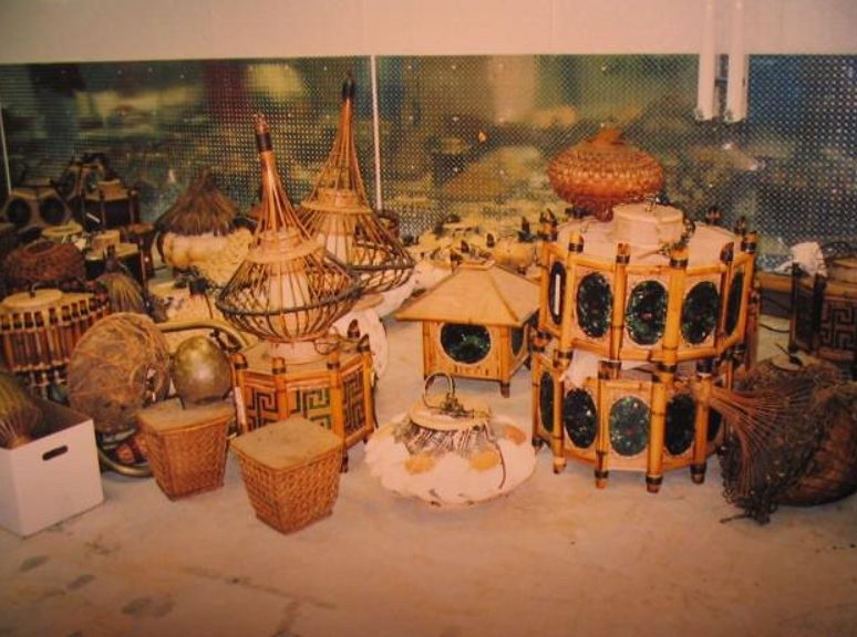 A collection of Kahiki lamps